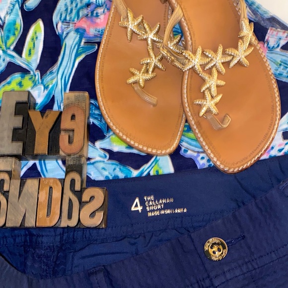 🌴LILLY PULITZER ‘The Callahan Short’ in Textured Chevron in Navy - Picture 7 of 10